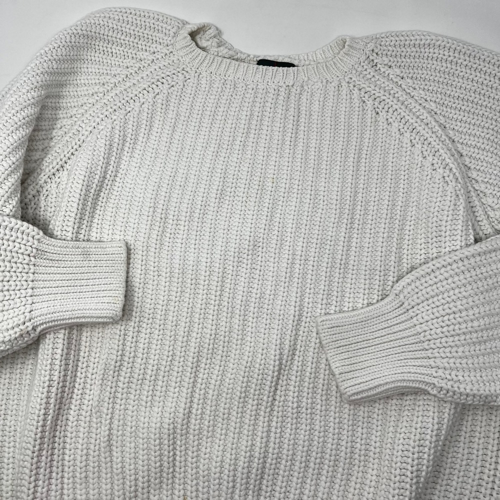 Vintage J.Crew Oarsman Mens XL Heavy Knit Fisherman Sweater Ivory White - Picture 1 of 9